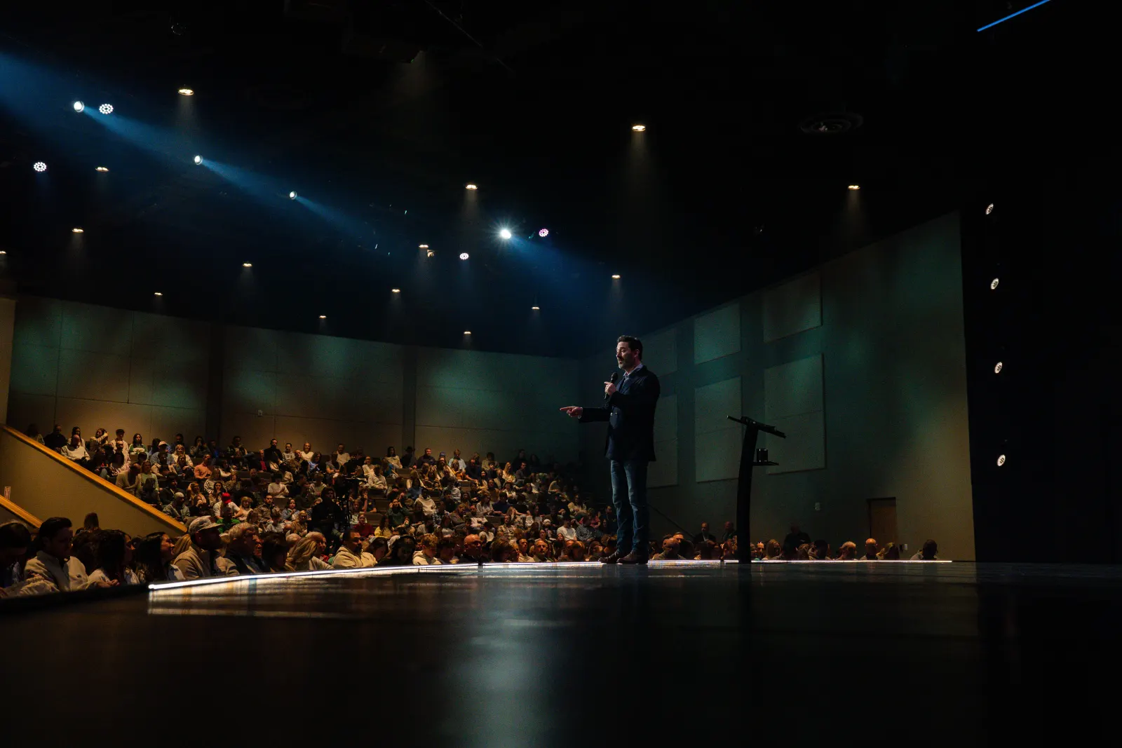 Brandon Thomas preaching to the congregation